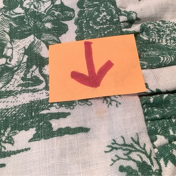 2 Pillow Shams Green Toile & Throw Pillow Glass Beaded Trim Custom Made Vintage - Picture 6 of 6